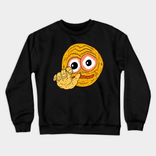 cursed hand emoji, scary and funny smiley face. Crewneck Sweatshirt